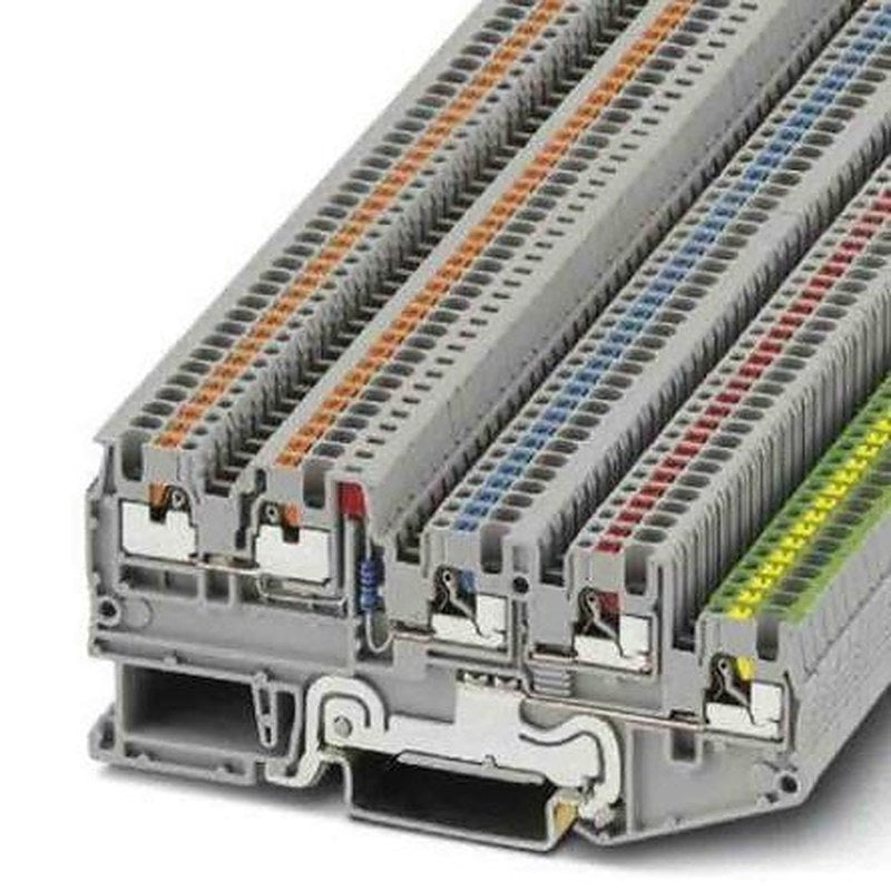 Phoenix Contact 3244467 PTIO Series DIN Rail Terminal Block Grey, 1.5mm², 4-Level, Push-in