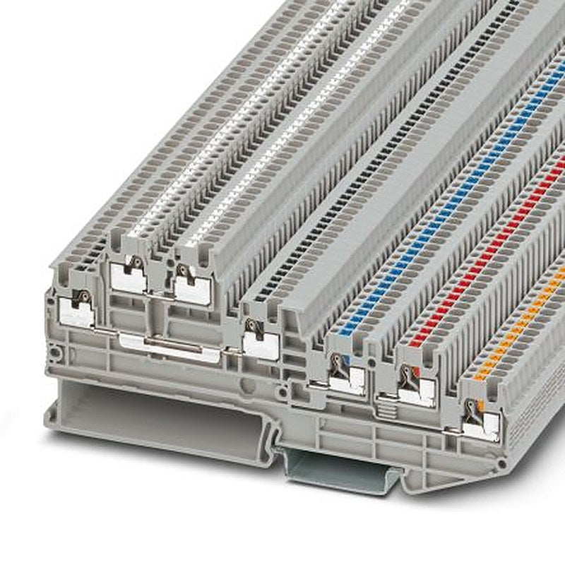 Phoenix Contact 3244472 PTIO Series DIN Rail Terminal Block Grey, 1.5mm², 5-Level, Push-in