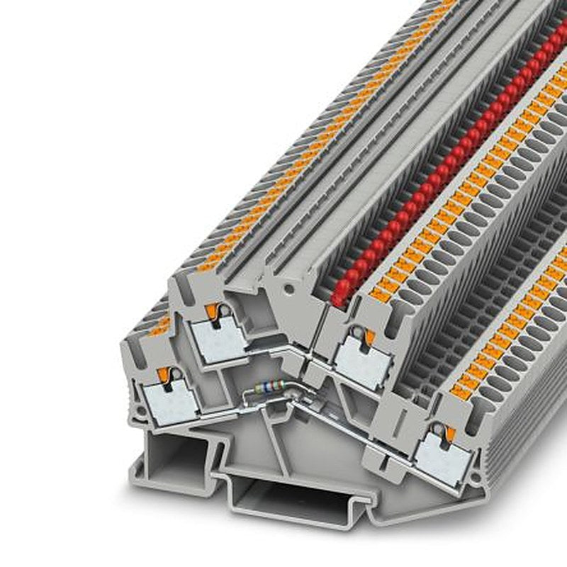 Phoenix Contact 3245969 PTTBS 2.5-LA 24 RD Series Component Terminal Block Grey, 0.14mm², 4 mm², 2-Level, Push-in