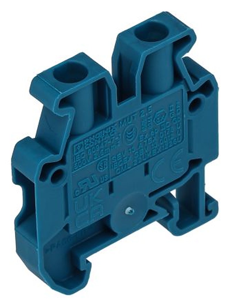 Phoenix Contact 3248031 MUT 2.5 BU Series Feed Through Terminal Block Blue, 2.5mm², 1-Level, Screw, IECEx, ATEX