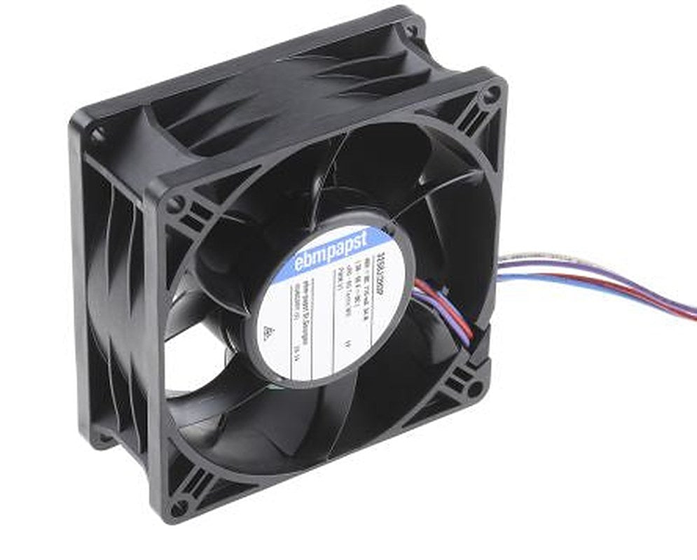 ebm-papst 3250 J - S-Panther Series Axial Fan, 48V dc, 270 m³/h, 33.6 W, 0.12 A Max, IP68 92 mm 38.15mm 38.15 mm