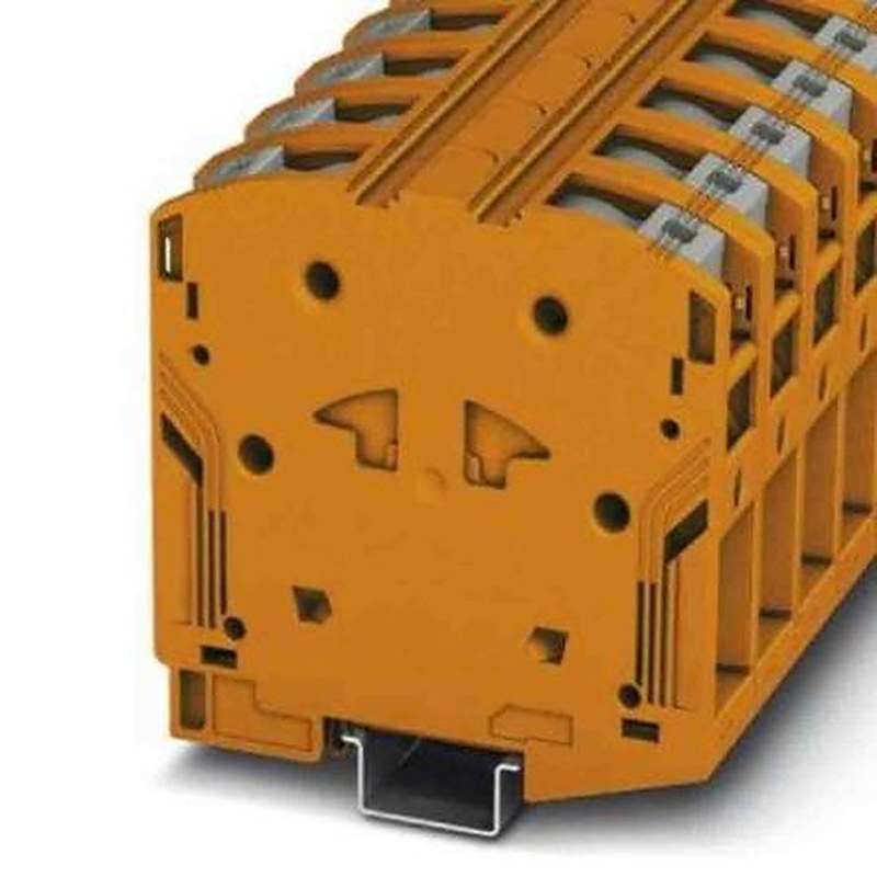 Phoenix Contact 3260069 PTPOWER 50 Series Non-Fuse DIN Rail Terminal Orange, 10mm², 70 mm², 1-Level, Screw