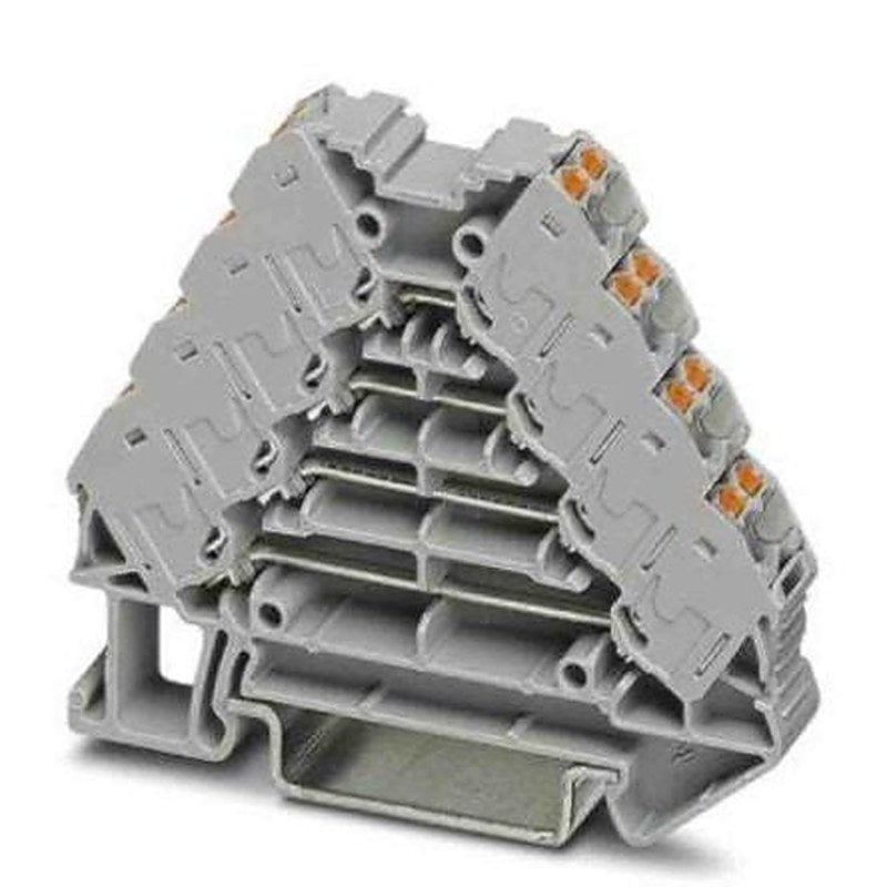 Phoenix Contact 3270117 PTRV Series DIN Rail Terminal Block Grey, 0.14mm², 2.5 mm², 4-Level, Push-in