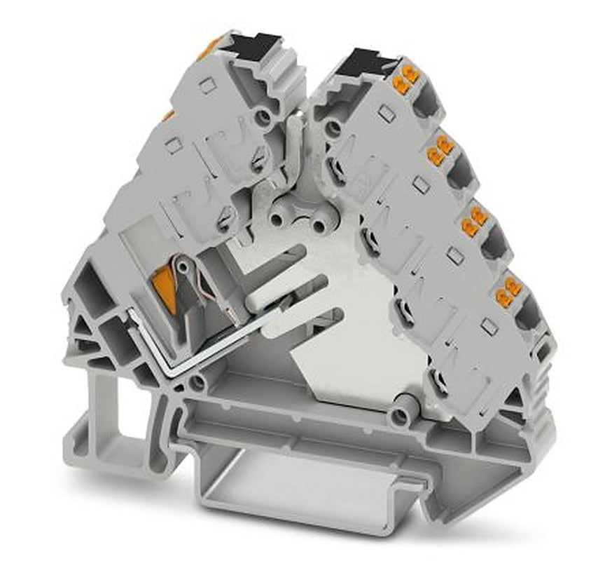 Phoenix Contact 3270138 PTRVB 4-FI/GY Series DIN Rail Terminal Block Grey, 0.14mm², 2.5 mm², 4-Level, Push-in