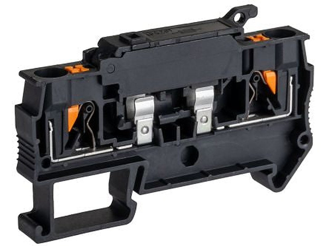 Phoenix Contact 3270200 PTC 4 Series Fuse Modular Terminal Block Black, 6mm², 1-Level Fused, Push-in, IECEx, ATEX