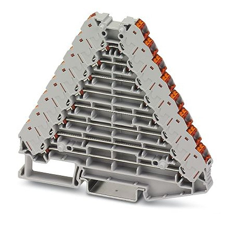 Phoenix Contact 3270231 PTRV 8 /RD Series DIN Rail Terminal Block Grey, 0.14mm², 2.5 mm², 8-Level, Push-in