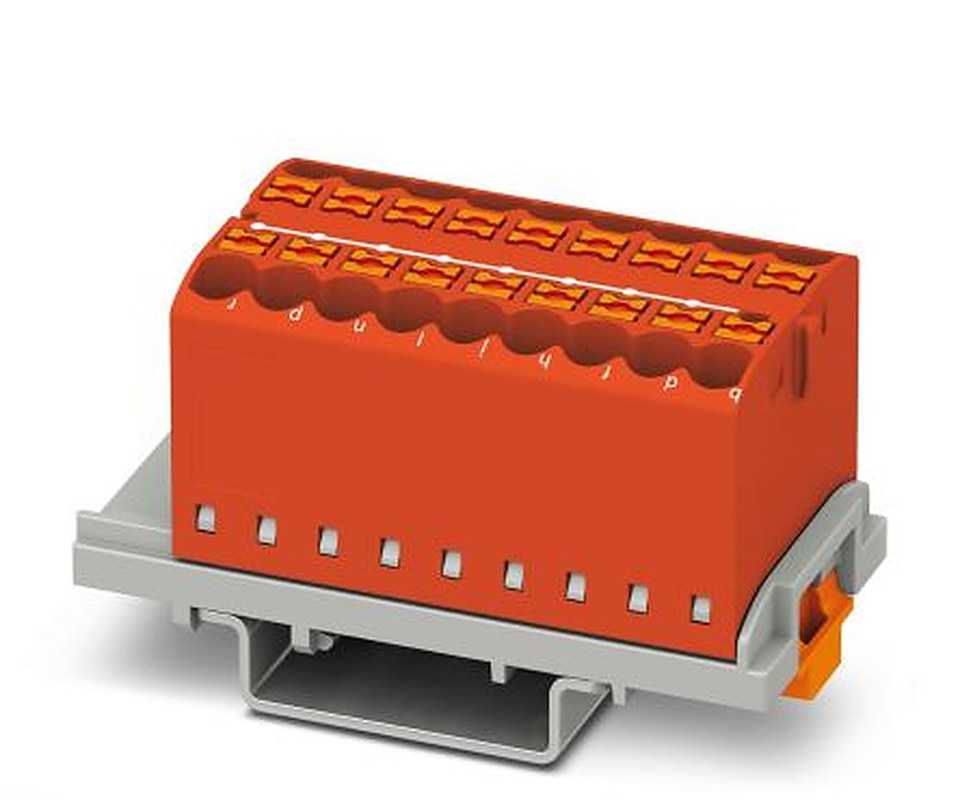 Phoenix Contact Distribution Block, 18 Way, 690V, 24A, Red