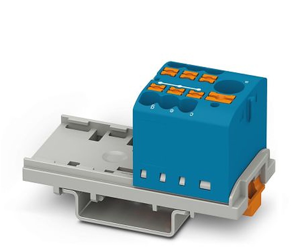 Phoenix Contact Distribution Block, 7 Way, 690V, 24A, Blue