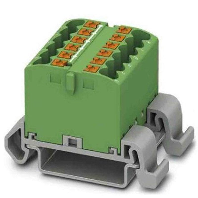Phoenix Contact Distribution Block, 12 Way, 690V, 24A, Green