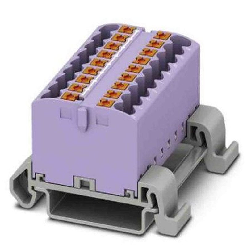 Phoenix Contact Distribution Block, 18 Way, 690V, 24A, Violet