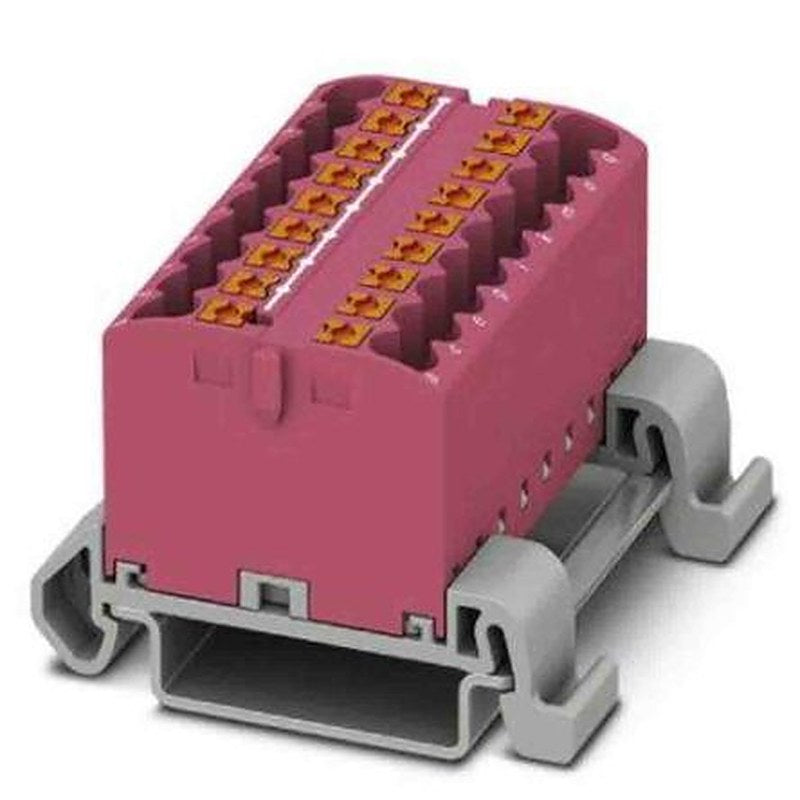 Phoenix Contact Distribution Block, 18 Way, 690V, 24A, Pink