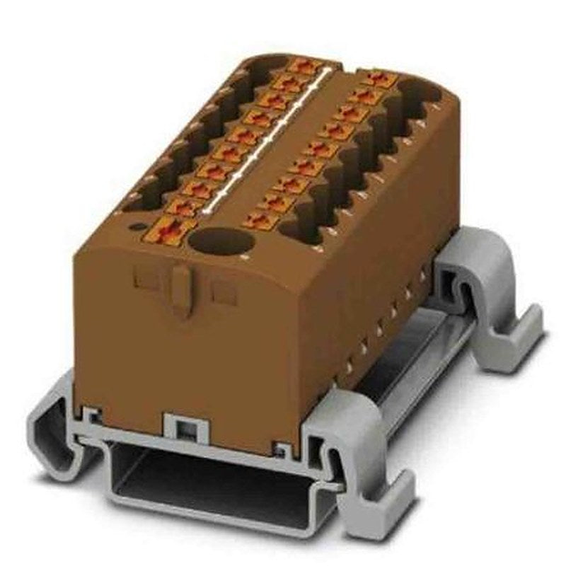 Phoenix Contact Distribution Block, 19 Way, 690V, 24A, Brown