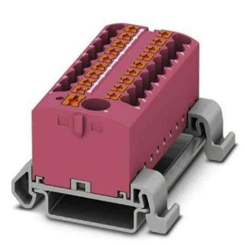 Phoenix Contact Distribution Block, 19 Way, 690V, 24A, Pink