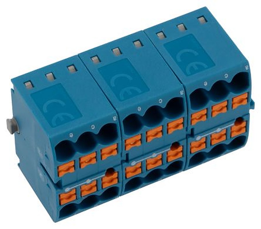 Phoenix Contact Distribution Block, 6 Way, 450V, 24A, Blue