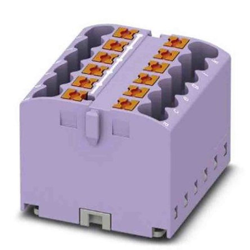 Phoenix Contact Distribution Block, 12 Way, 450V, 24A, Violet