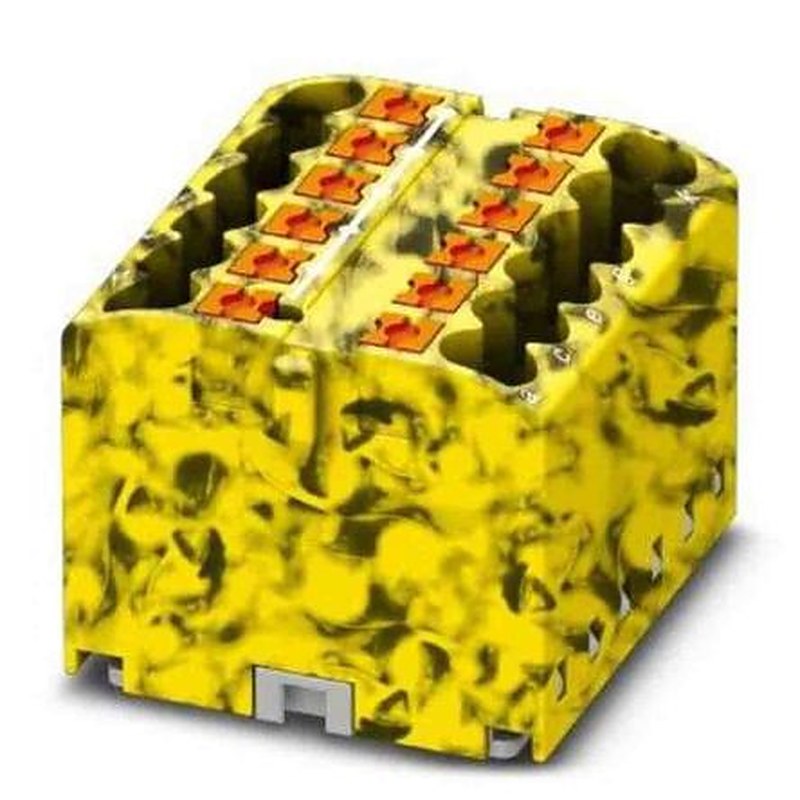 Phoenix Contact Distribution Block, 12 Way, 450V, 24A, Yellow, Black