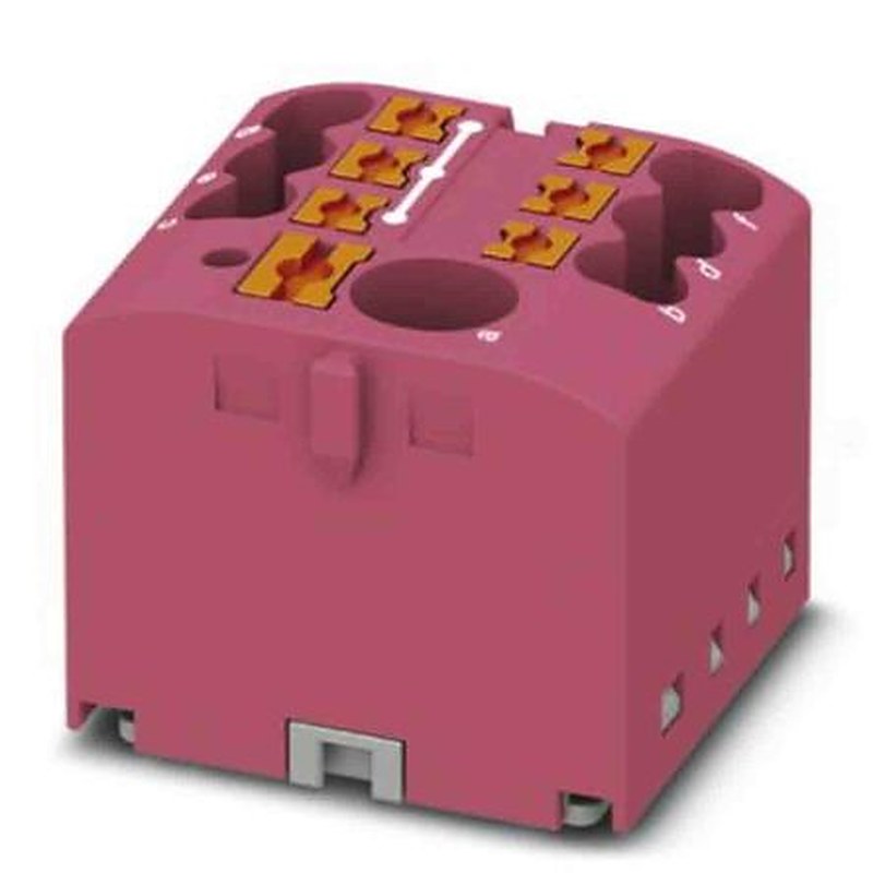 Phoenix Contact Distribution Block, 7 Way, 450V, 24A, Pink