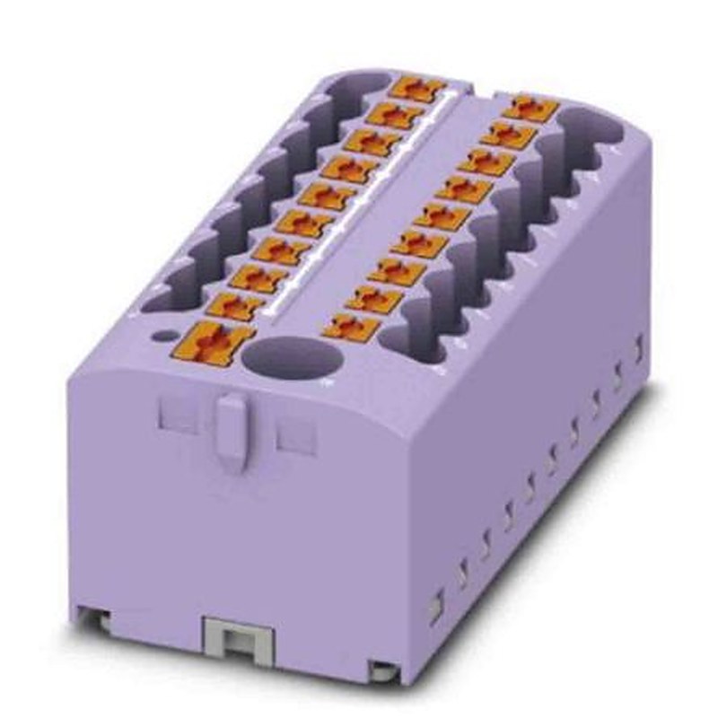 Phoenix Contact Distribution Block, 19 Way, 450V, 24A, Violet