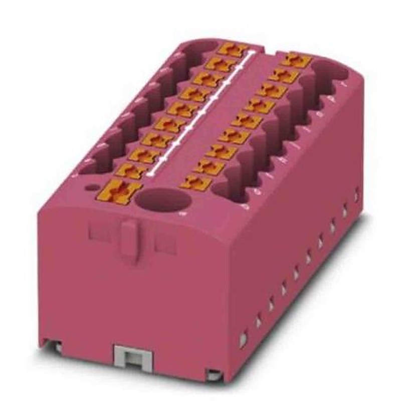 Phoenix Contact Distribution Block, 19 Way, 450V, 24A, Pink
