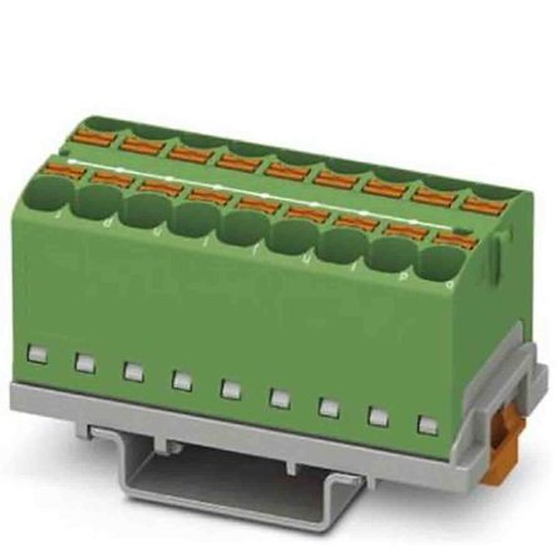 Phoenix Contact Distribution Block, 18 Way, 800V, 32A, Green
