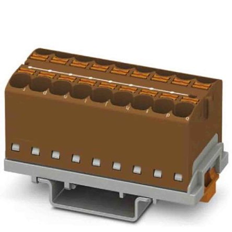 Phoenix Contact Distribution Block, 18 Way, 800V, 32A, Brown