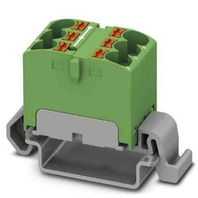 Phoenix Contact Distribution Block, 6 Way, 800V, 32A, Green