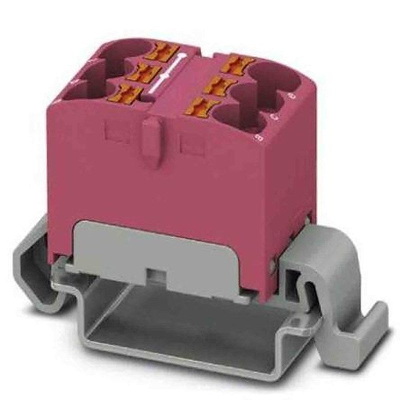 Phoenix Contact Distribution Block, 6 Way, 800V, 32A, Pink