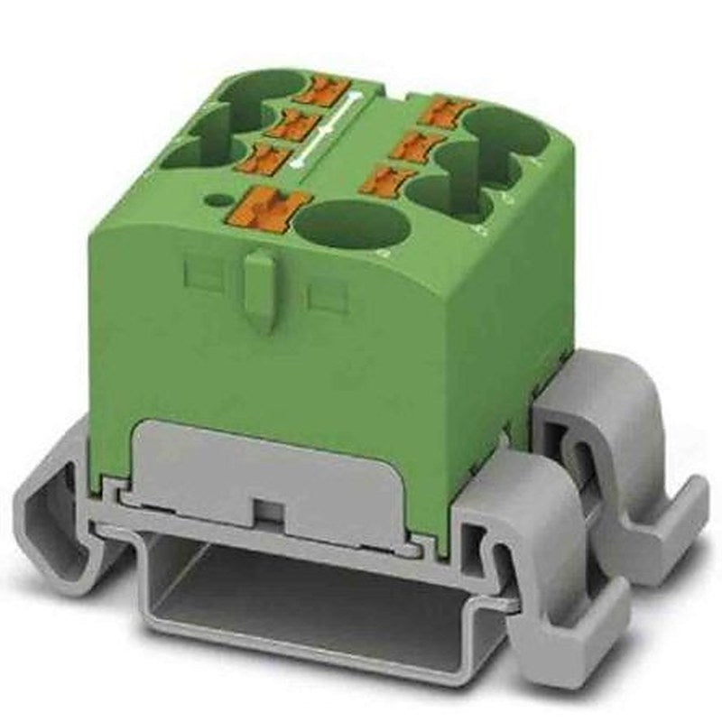 Phoenix Contact Distribution Block, 7 Way, 450V, 32A, Green