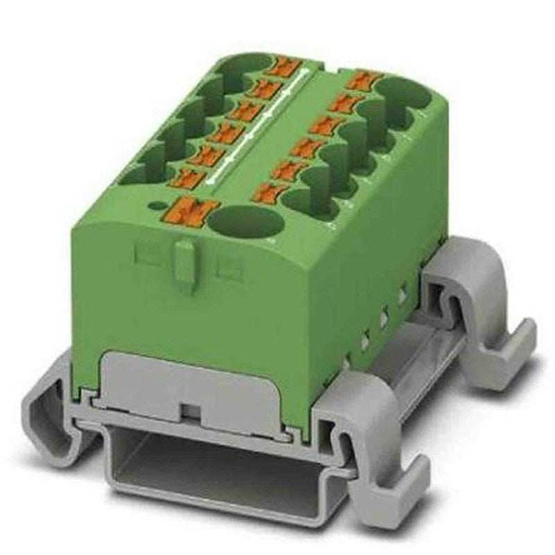 Phoenix Contact Distribution Block, 13 Way, 800V, 32A, Green