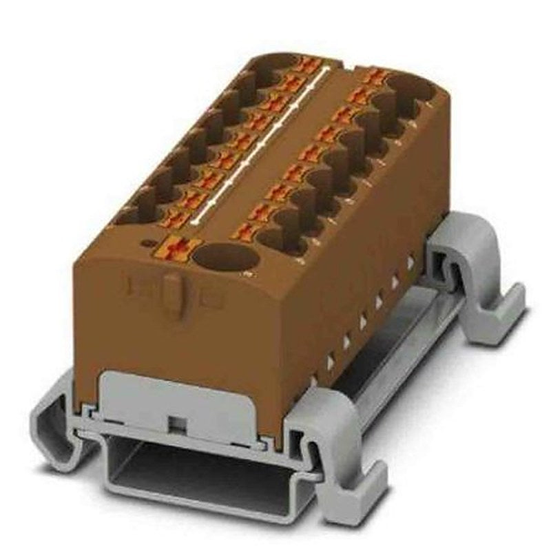 Phoenix Contact Distribution Block, 19 Way, 800V, 32A, Brown