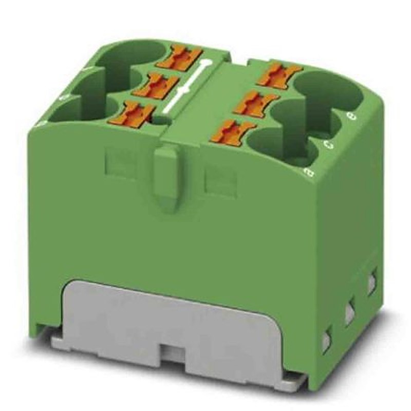 Phoenix Contact Distribution Block, 6 Way, 630V, 32A, Green