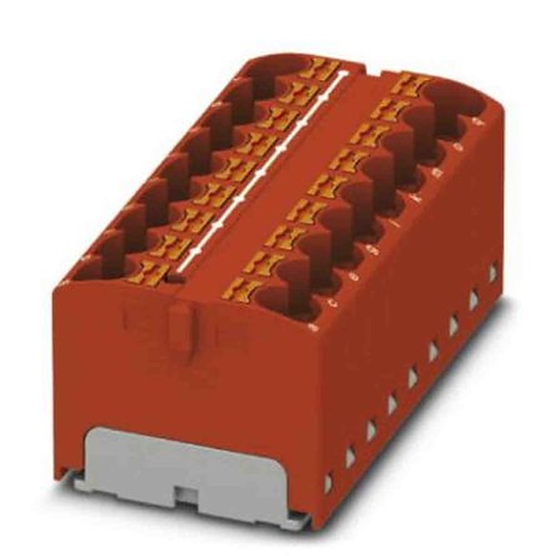 Phoenix Contact Distribution Block, 18 Way, 450V, 32A, Red
