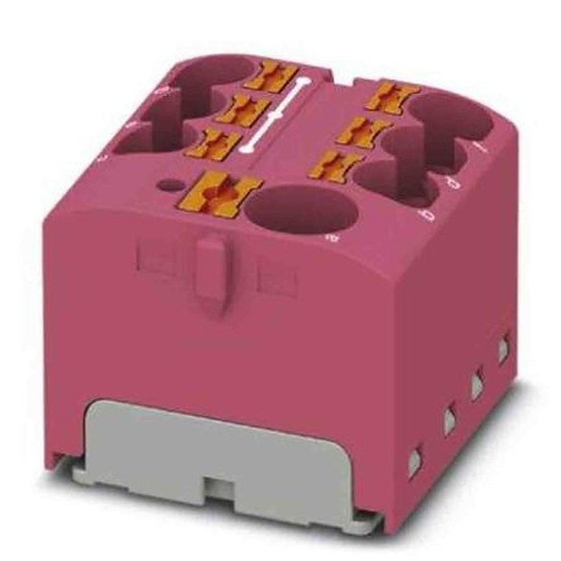 Phoenix Contact Distribution Block, 7 Way, 450V, 32A, Pink