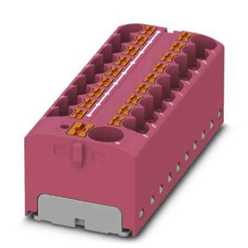 Phoenix Contact Distribution Block, 19 Way, 450V, 32A, Pink