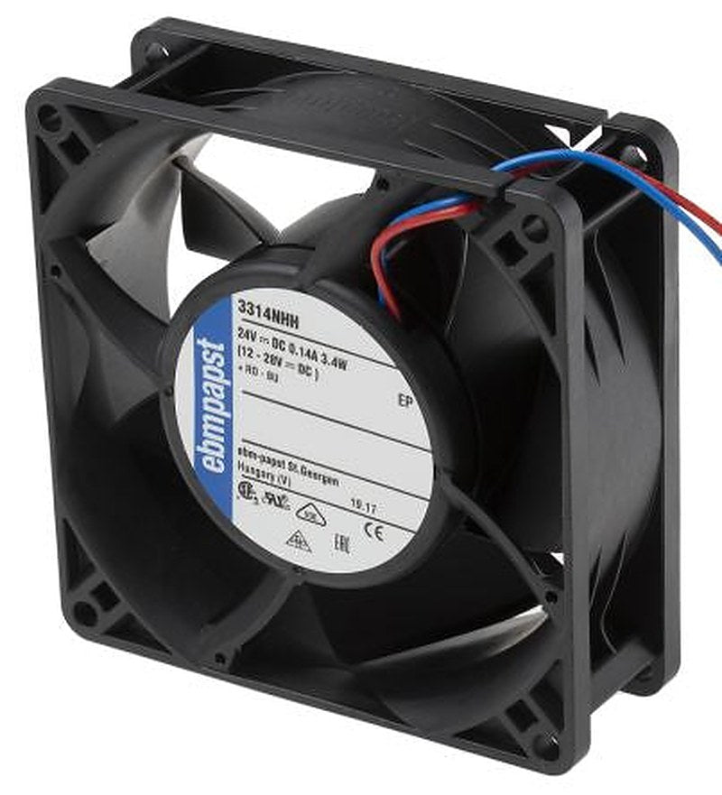 ebm-papst 3300 N - S-Panther Series Axial Fan, 24V dc, 107 m³/h, 3.5 W, 0.12 A Max, IP20 92 mm 92mm 32 mm