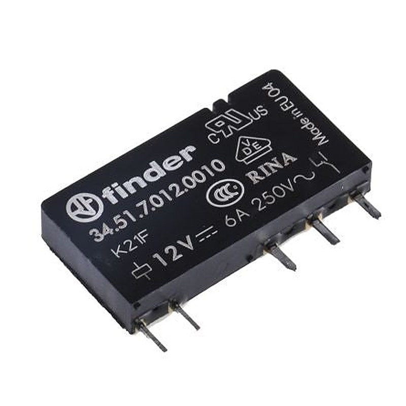 Finder PCB Relay, 12V dc Coil, 6A Switching Current, SPDT
