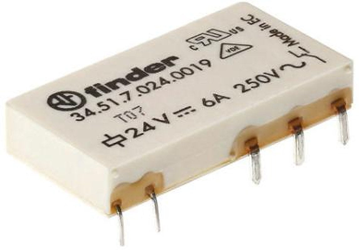 Finder PCB Power Relay, 12V dc Coil, 6A Switching Current, SPDT