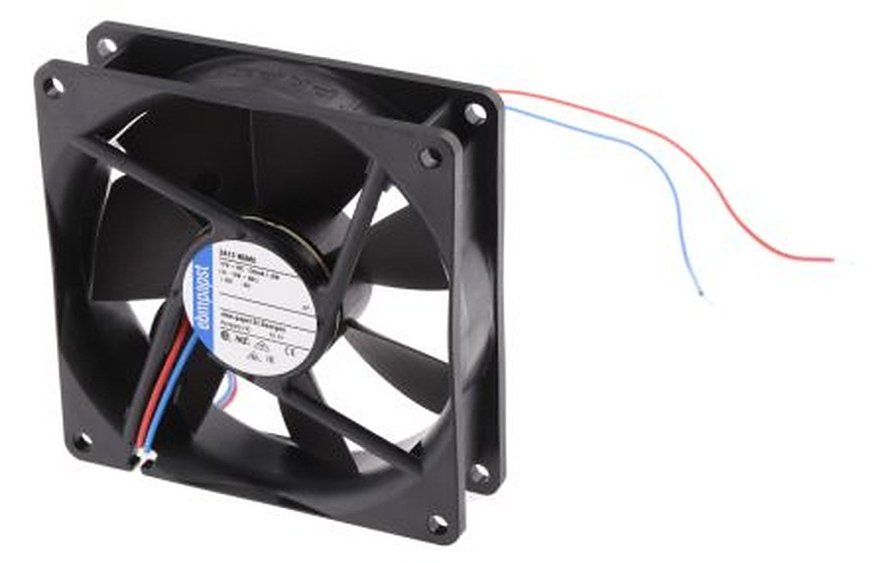 ebm-papst 3400 N Series Axial Fan, 12V dc, 72 m³/h, 1.6 W, 133 mA Max, IP68 92 mm 92mm 25 mm
