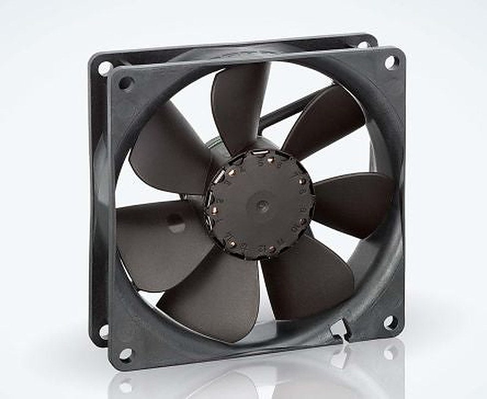 ebm-papst 3400 N Series Axial Fan, 24V dc, 84 m³/h, 2.3 W, 96 mA Max, IP20 92 mm 92mm 25.4 mm