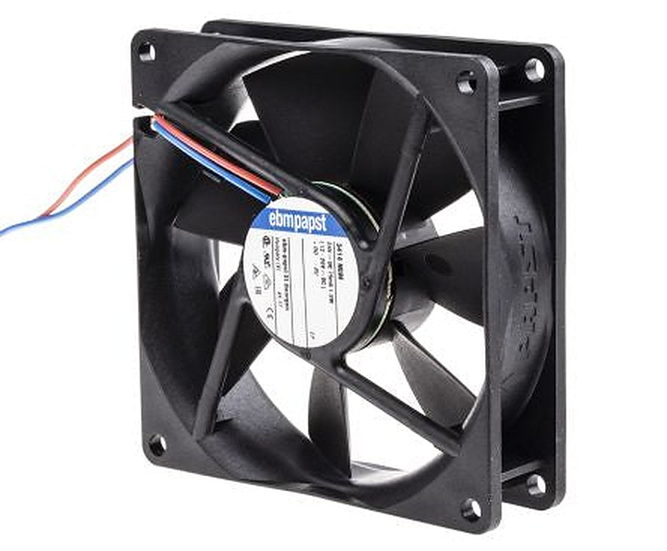 ebm-papst 3400 N Series Axial Fan, 24V dc, 72 m³/h, 1.8 W, 75 mA Max, IP68 92 mm 92mm 25.4 mm