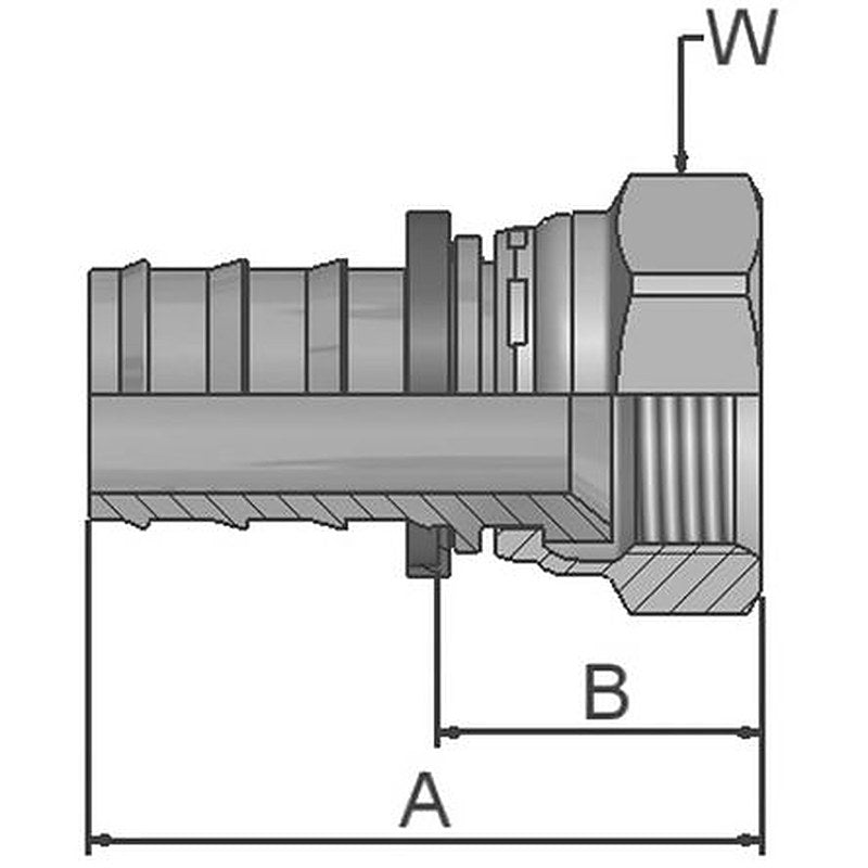 Parker 36882-8-8-SM Hydraulic Fitting Female, Steel, 0.5 in Hose ID