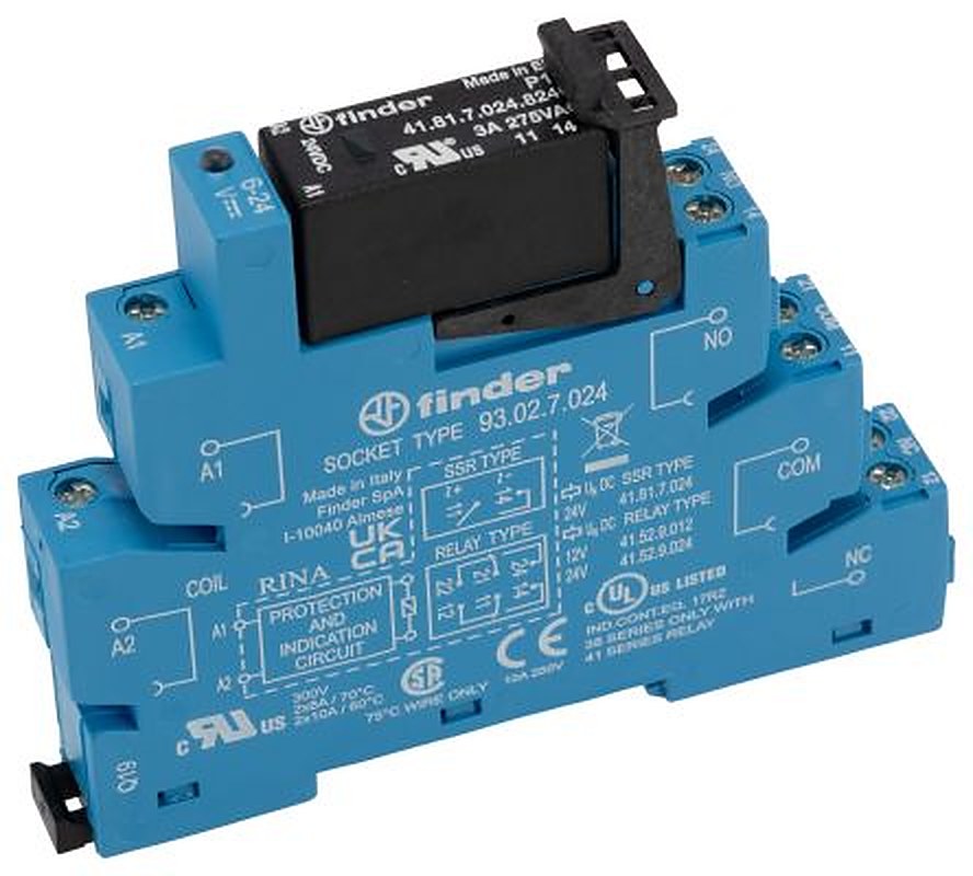 Finder 38 Series Interface Relay, DIN Rail, 24V dc Coil, SPST, 16.5mA
