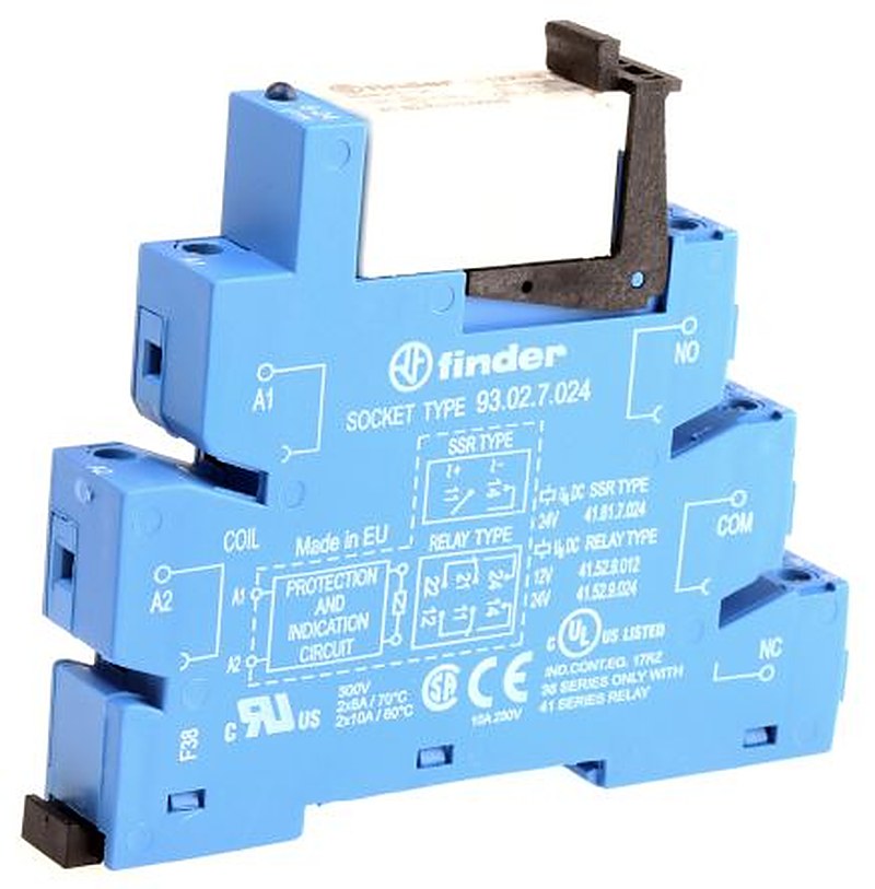 Finder 38 Series Interface Relay, DIN Rail, 12V dc Coil, DPDT, 41mA