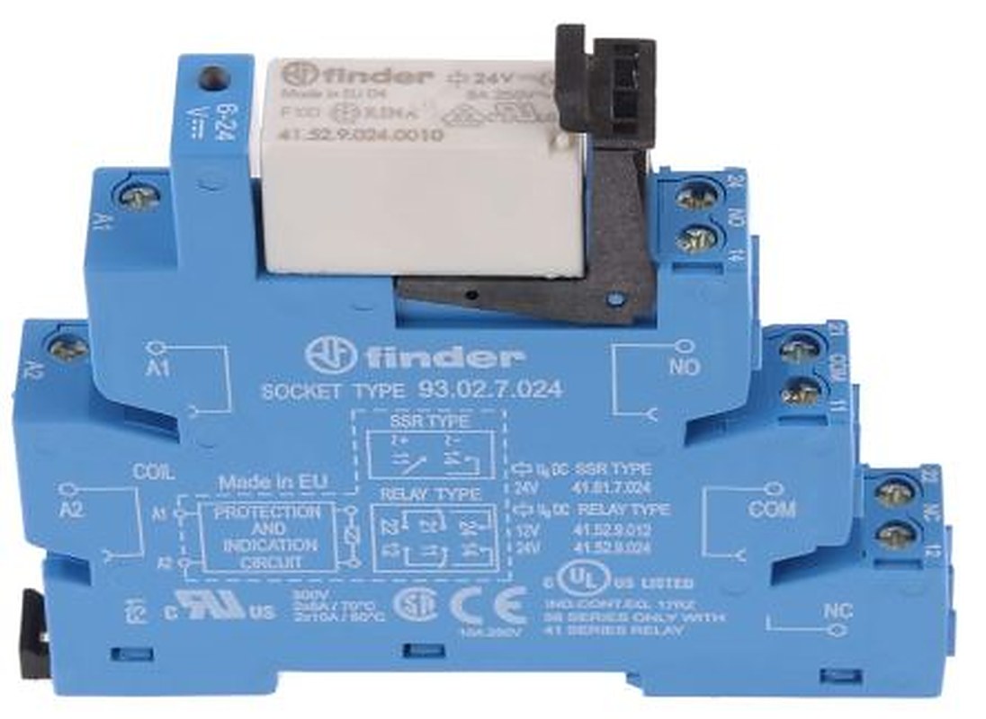 Finder 38 Series Interface Relay, DIN Rail, 24V dc Coil, DPDT, 19.5mA