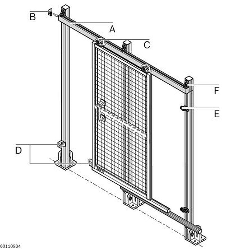 Bosch Rexroth Galvanised Steel Door Profile 10, 8 mm Slot, 10 mm Strut Profile