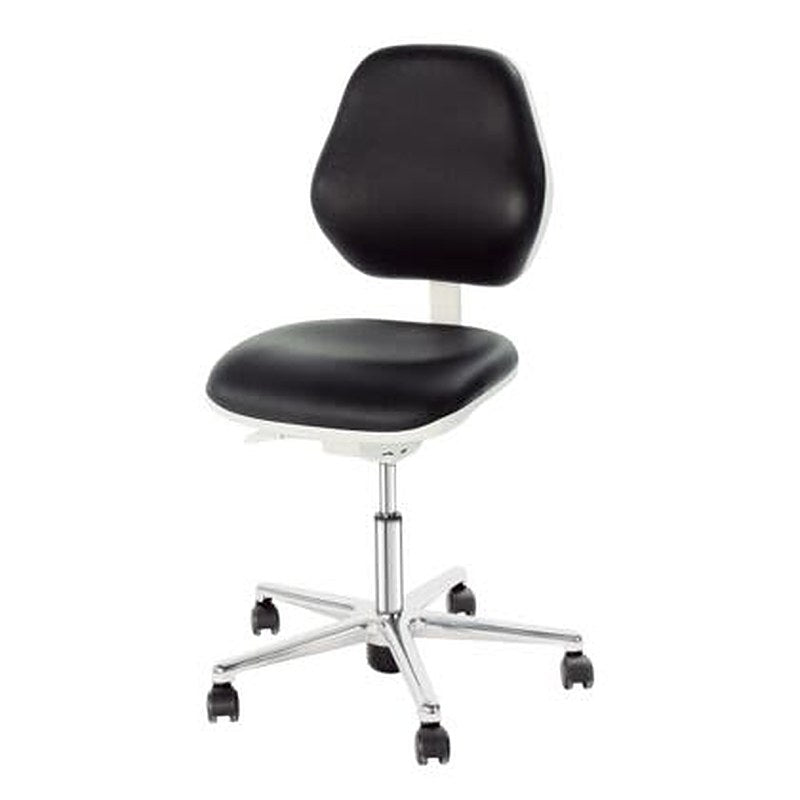 Bosch Rexroth Black Leather Desk Chair, 120 kg Weight Capacity