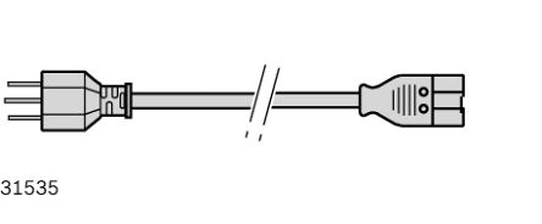 Bosch Rexroth Power Cord, 5 m Black Polyvinyl Chloride