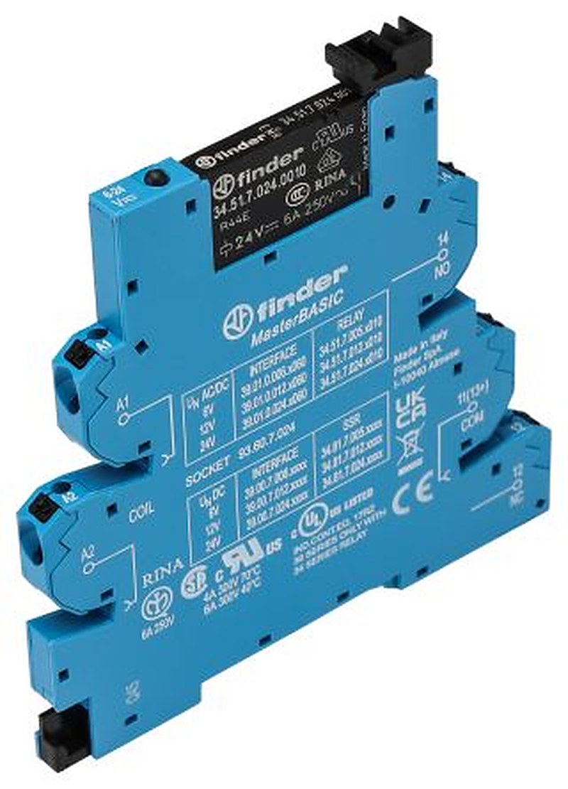 Finder 39 Series Electromechanical Interface Relay, DIN Rail, 24V ac/dc Coil, SPDT, 11mA