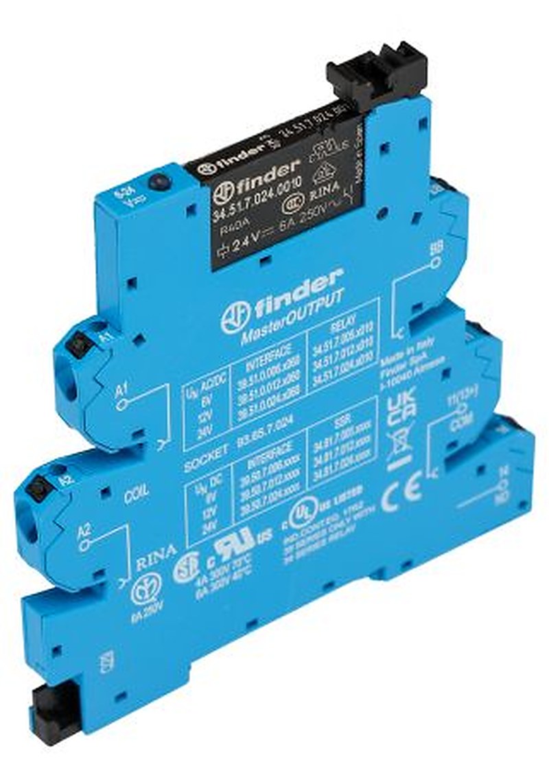 Finder 39 Series Interface Relay, DIN Rail, 24V ac/dc Coil, SPST, 11mA