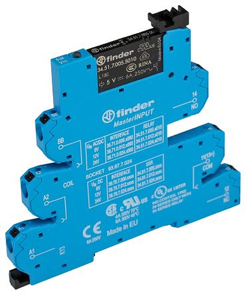 Finder 39 Series Interface Relay, DIN Rail, 6V ac/dc Coil, SPDT, 35mA